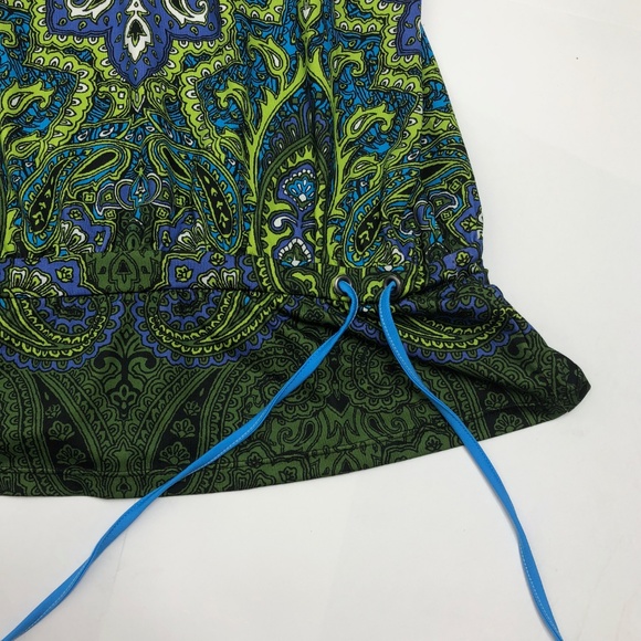 Athleta Tic Tac Toe Paisley Tank Top Green - Picture 4 of 8